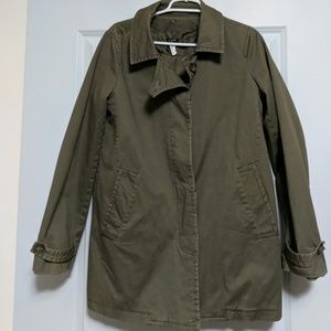 J.crew 2 in 1 trench coat removable hood and vest